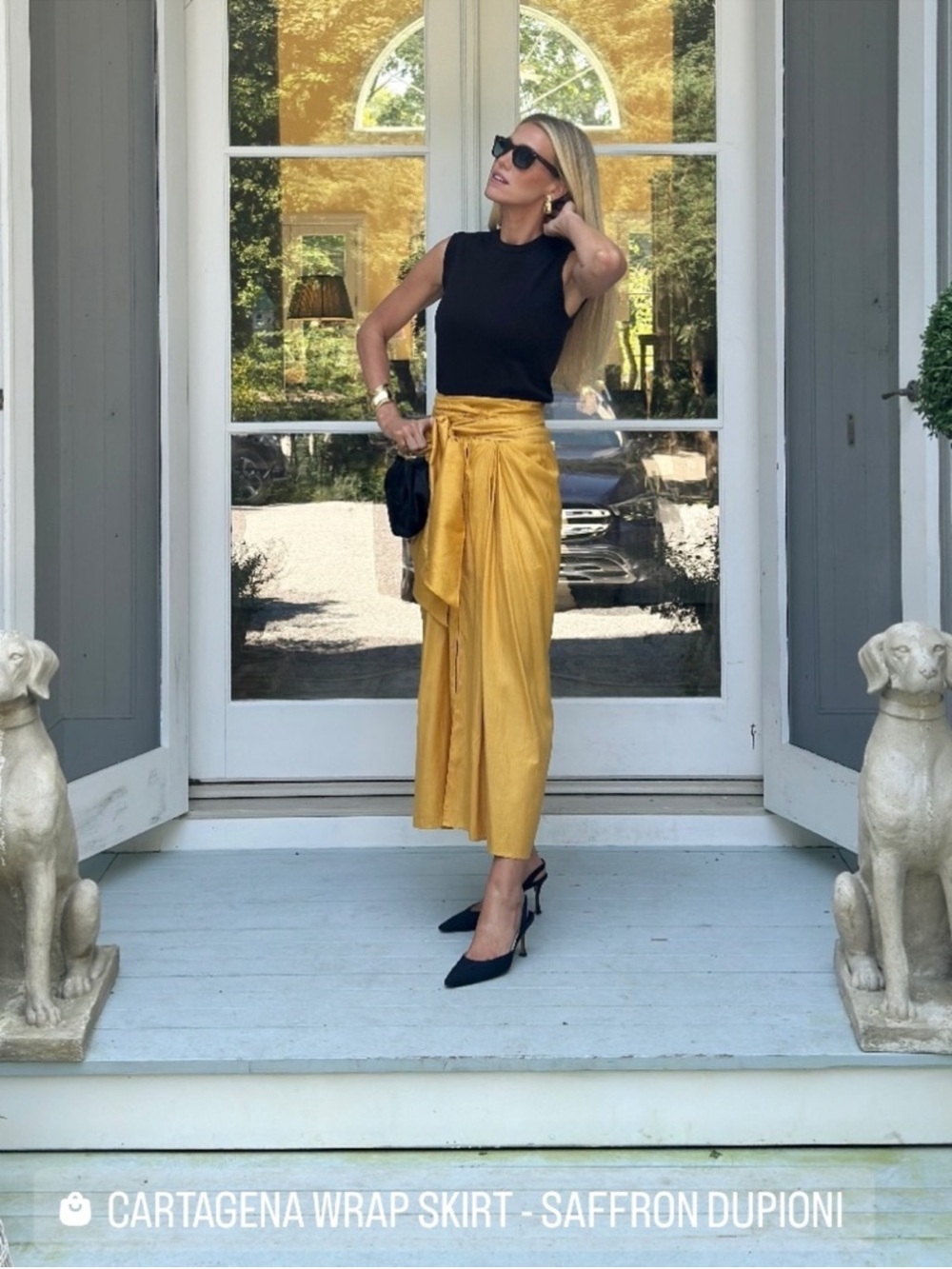NWT Julia Amory Cartagena Silk Wrap Skirt Saffron Dupioni Medium - Picture 3 of 5